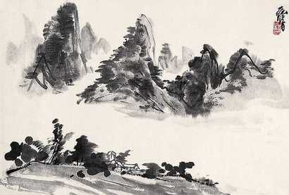 黄胄 山水 镜心